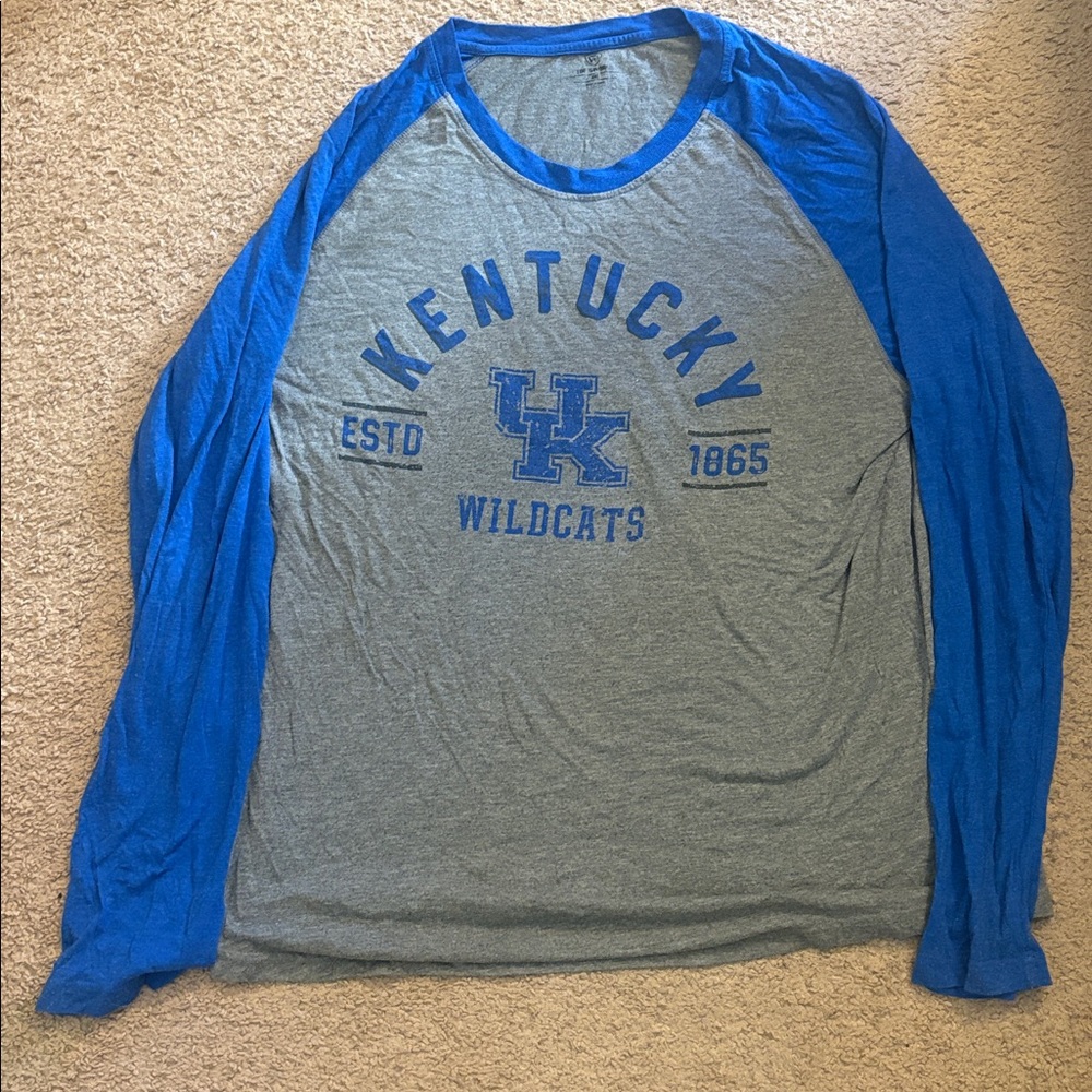 Top of the World Blue and Gray Long Sleeve Tee